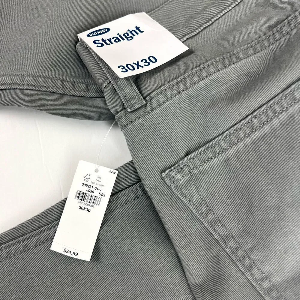 Old Navy Men's Slate Gray Straight Jeans - Picture 3 of 5